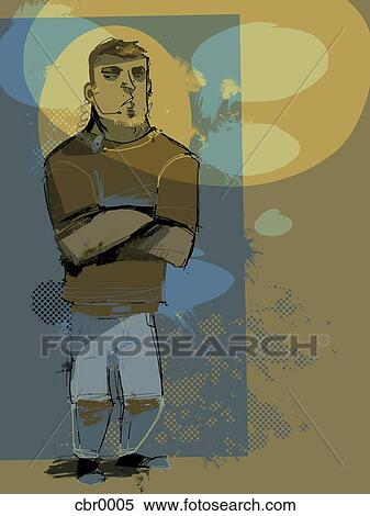 Stock Illustration - A bouncer guarding the door. Fotosearch
