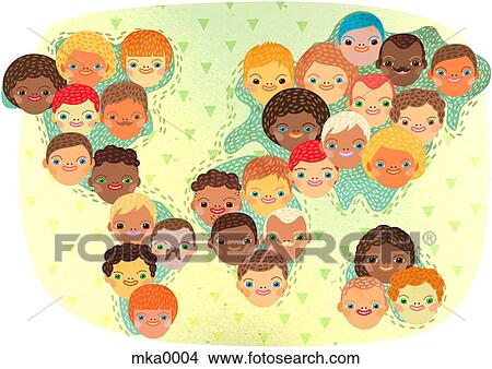 Multi-racial people across the world View Large Illustration Stock Illustration - Multi-racial people across the world. Fotosearch