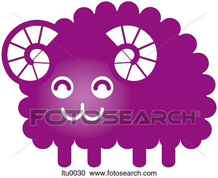 Clipart - A cute Aries ram character. Fotosearch