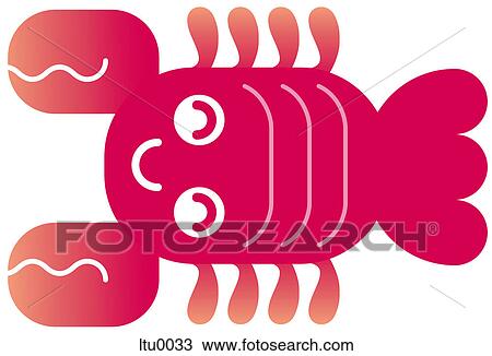 A cute Cancer crab character View Large Illustration Drawing - A cute Cancer crab character. Fotosearch