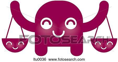 A cute Libra character holding scales View Large Illustration Stock Illustration - A cute Libra character holding scales. Fotosearch