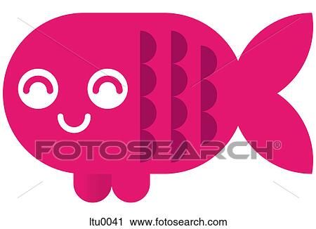 Clip Art - A cute Pisces fish character. Fotosearch