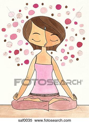 A woman doing yoga View Large Illustration Stock Illustration - A woman doing yoga. Fotosearch