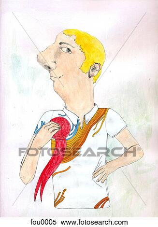 Stock Illustration - A man with a prize ribbon. Fotosearch