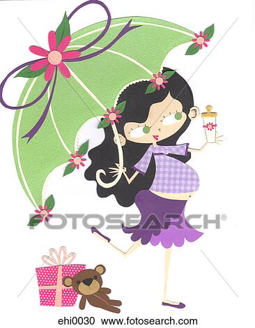 Clipart - A baby shower. Fotosearch