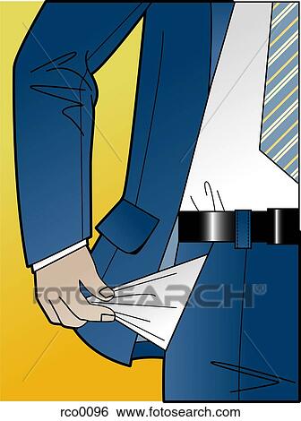 Stock Illustration - A business man emptying his pockets. Fotosearch