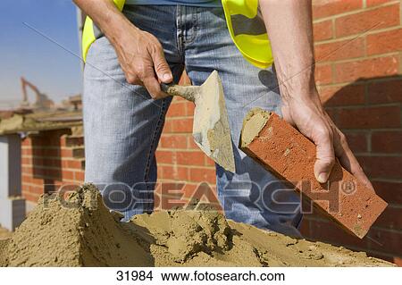 blue trowel bricklaying