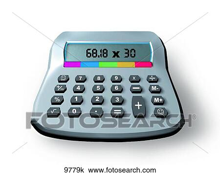 Calculator Unlabeled View Large Illustration Drawing - Calculator Unlabeled. Fotosearch