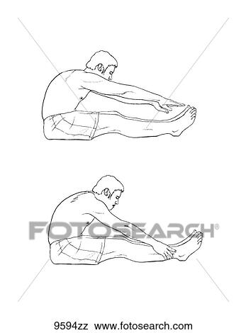 Hamstring Stretch Unlabeled View Large Illustration Stock Illustration - Hamstring Stretch Unlabeled. Fotosearch