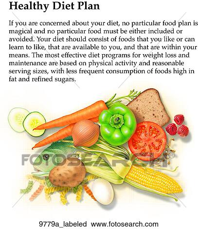 Healthy Diet Plan Labeled View Large Illustration Clip Art - Healthy Diet Plan Labeled. Fotosearch