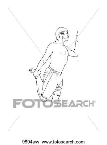 Stock Illustration - Quadiceps Stretch Unlabeled. Fotosearch