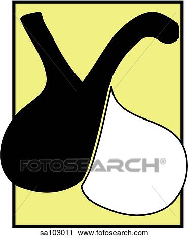 Clip Art - Graphic depiction of the pituitary gland upon the trachea.. Fotosearch