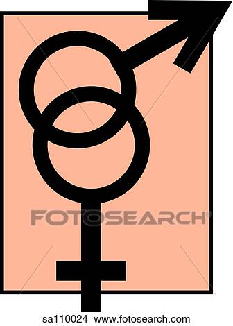 Joined symbols for male and female. View Large Illustration Stock Illustration - Joined symbols for male and female.. Fotosearch