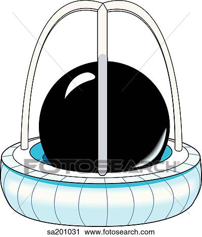 Clip Art - Caged ball valve.. Fotosearch