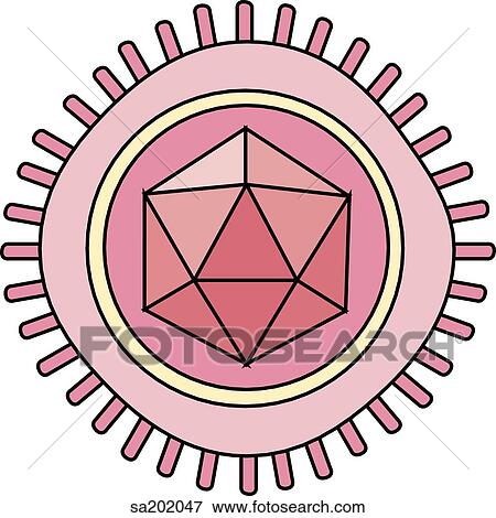 Herpes virus (DNA virus). View Large Illustration Stock Illustration - Herpes virus (DNA virus).. Fotosearch