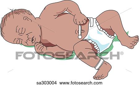 Stock Illustration - View of a baby sleeping.. Fotosearch