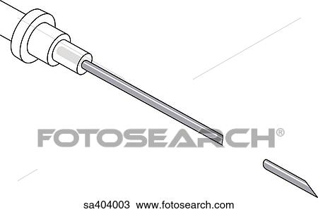 Needle penetrating the muscle to gain access to the chest cavity. View Large Illustration Drawing - Needle penetrating the muscle to gain access to the chest cavity.. Fotosearch