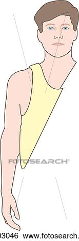 Stock Illustration - Anterior view of adult male figure erect.. Fotosearch