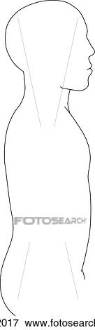 Lateral view of outline of figure. View Large Illustration Stock Illustration - Lateral view of outline of figure.. Fotosearch