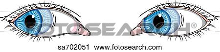 Clip Art - Pair of eyes looking to right.. Fotosearch