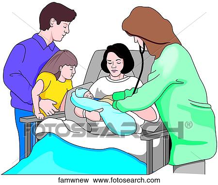 Family with Newborn View Large Illustration Stock Illustration - Family with Newborn. Fotosearch