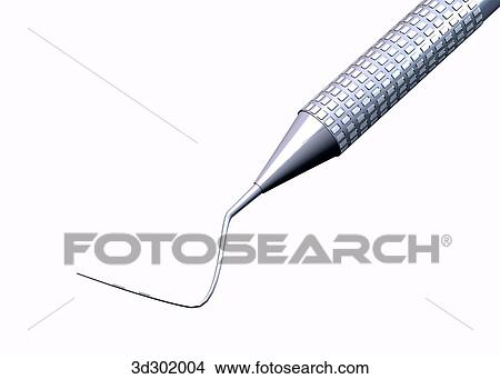 Close-up view of end of dental explorer/probe. View Large Illustration Stock Illustration - Close-up view of end of dental explorer/probe.. Fotosearch