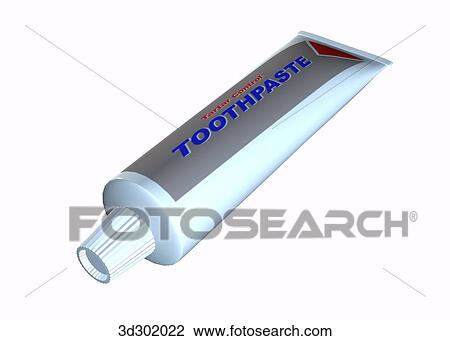 Drawing -  tube of toothpaste.. Fotosearch