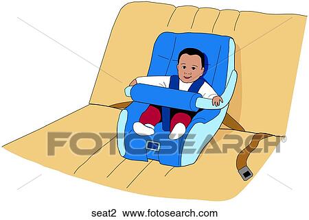 Drawing - Car Seat Child. Fotosearch