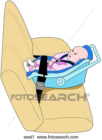 Clip Art - Car Seat Infant. Fotosearch