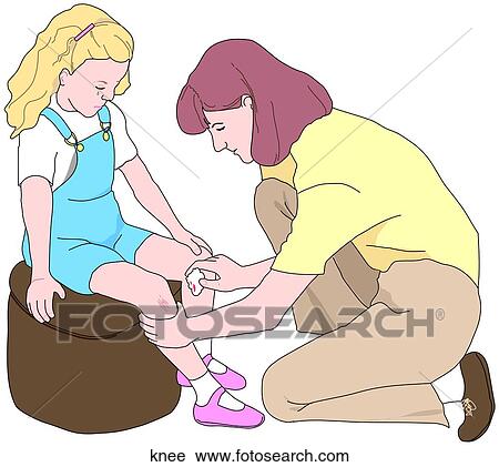Clip Art - Child and Mother After Fall. Fotosearch