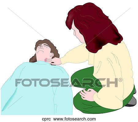 Feel for Pulse CPR View Large Illustration Clipart - Feel for Pulse CPR. Fotosearch