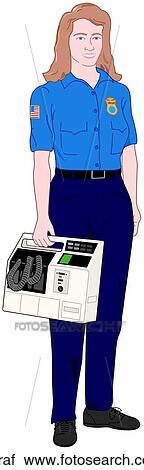 Female Paramedic View Large Illustration Clip Art - Female Paramedic. Fotosearch