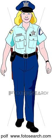Clip Art - Female Police Officer. Fotosearch