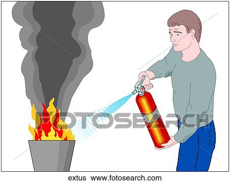 Fire Extinguisher Use View Large Illustration Stock Illustration - Fire Extinguisher Use. Fotosearch