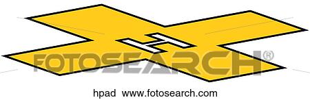 Clip Art - Helicopter Landing Pad. Fotosearch