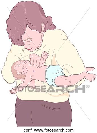 Clip Art - Infant CPR. Fotosearch
