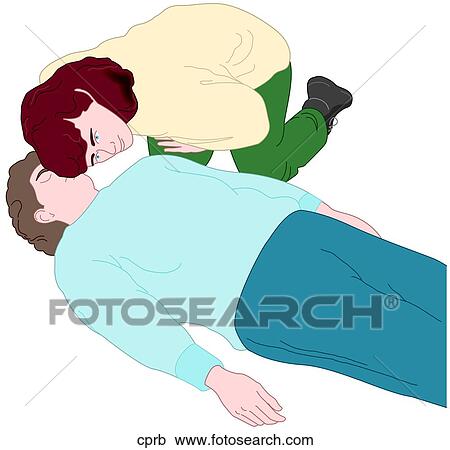 Clipart - Look, Listen Breaths CPR. Fotosearch