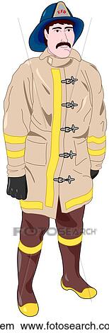 Male Firefighter View Large Illustration Stock Illustration - Male Firefighter. Fotosearch