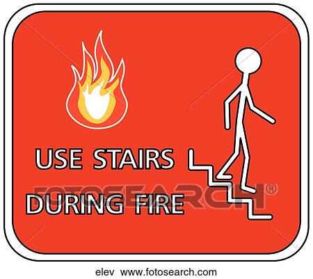 Stock Illustration - No Elevator Use During Fire. Fotosearch