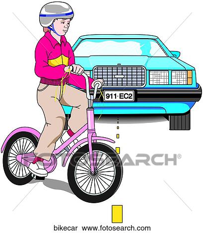 Stock Illustration - Bike Car Accident. Fotosearch