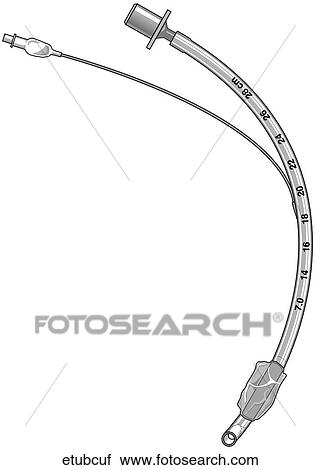 Clip Art - Cuffed Endotracheal Tube. Fotosearch