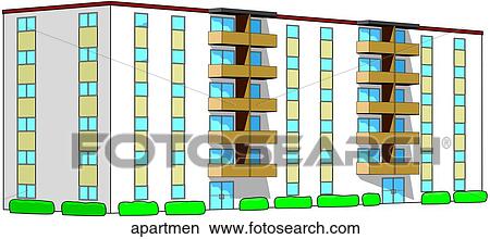 Apartment Building View Large Illustration Stock Illustration - Apartment Building. Fotosearch