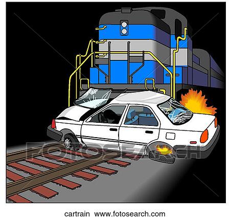 Car Train Accident Stock Illustration | cartrain | Fotosearch