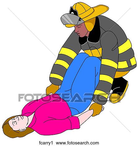 Fire Fighter's Carry Step 1 View Large Illustration Clip Art - Fire Fighter's Carry Step 1. Fotosearch