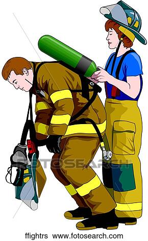 Fire Fighters with Oxygen Tank View Large Illustration Stock Illustration - Fire Fighters with Oxygen Tank. Fotosearch
