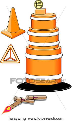 Highway Warning Equipment View Large Illustration Drawing - Highway Warning Equipment. Fotosearch