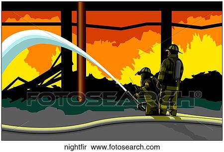 Night Fire Scene View Large Illustration Stock Illustration - Night Fire Scene. Fotosearch