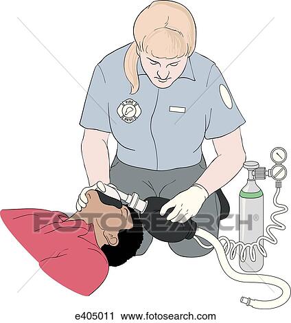 Bag-valve-mask unit with oxygen and reservoir tube View Large Illustration Clip Art - Bag-valve-mask unit with oxygen and reservoir tube. Fotosearch