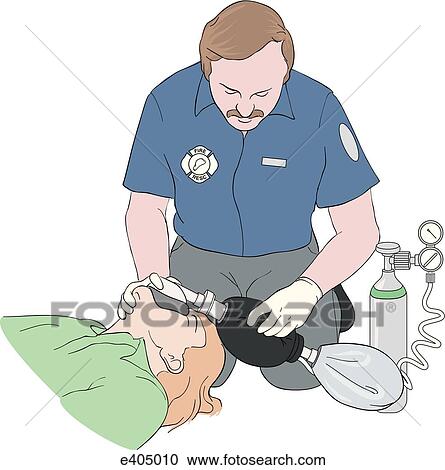 Bag-valve-mask unit with oxygen and reservoir bag View Large Illustration Clipart - Bag-valve-mask unit with oxygen and reservoir bag. Fotosearch