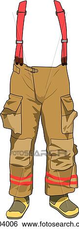 Dress a male firefighter, pants Stock Illustration | e404006 | Fotosearch